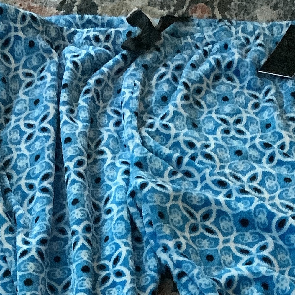 LOWEST🌺 NWT MAYFAIR 2XL or 3XL MINKY FLEECE BLUE MOSAIC LOUNGE PJ PANTS - Picture 11 of 12